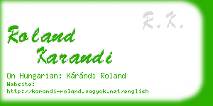 roland karandi business card